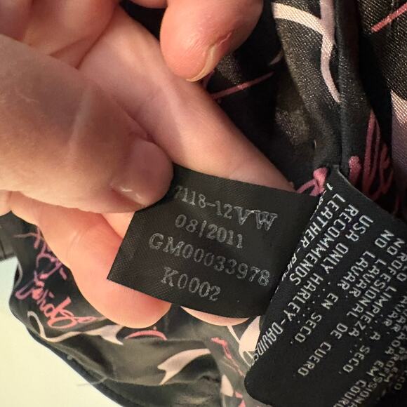 Harley Davidson Pink Label Swarovski Crystal Leather Biker Jacket Womens M - Picture 15 of 17